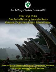 E-Book : Etnik Toraja Sa’dan Desa Sa’dan Malimbong, Kecamatan Sa’dan Kabupaten Toraja Utara, Provinsi Sulawesi Selatan